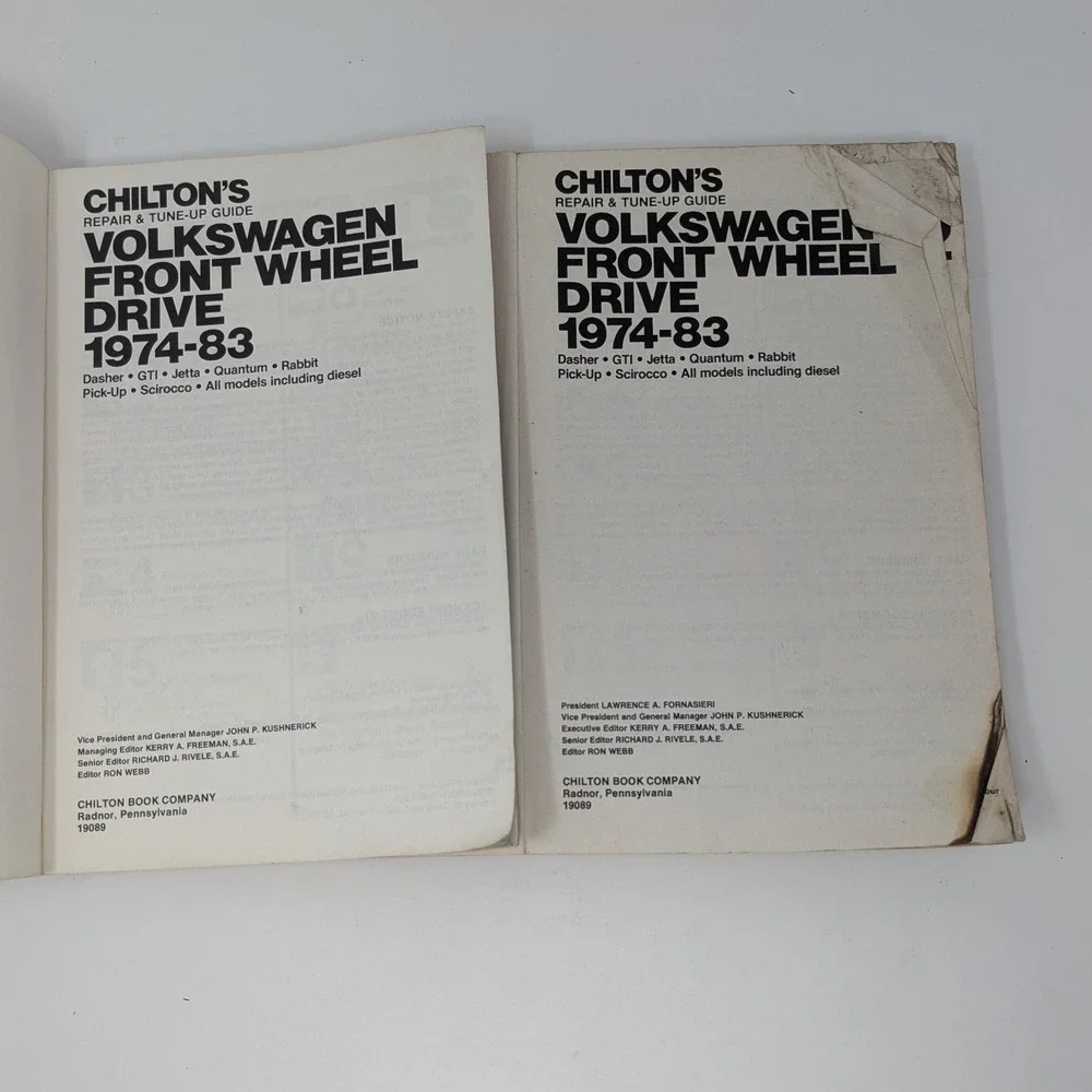 Chilton Volkswagen Front Wheel Drive 1974-83 Repair Manuals Rabbit GTI Jetta 2pk